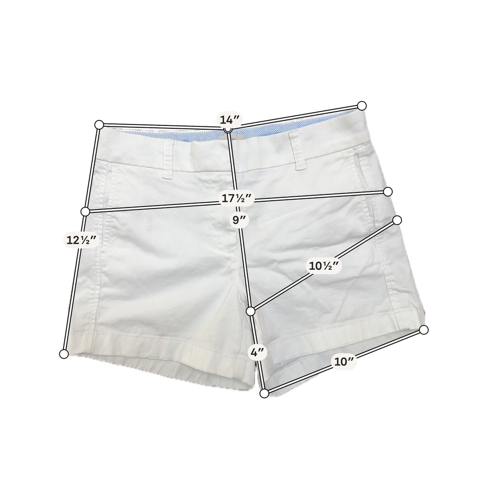 J.Crew Chino Shorts Women's Size 2 White Preppy Coastal Classic Summer - Picture 7 of 7